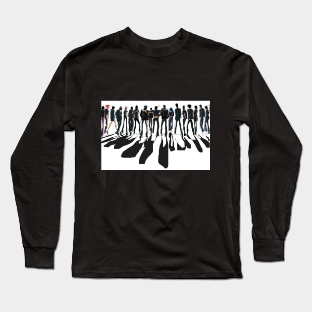 Walking Rodion People with Shadow Long Sleeve T-Shirt by The Rodions
